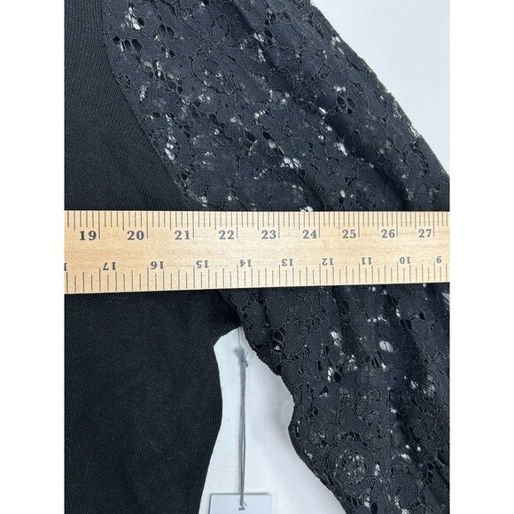 Liz Claiborne Womens Black Knit Sweater With Lace Sleeves & Tie Neck XXL-NWT - Picture 6 of 11